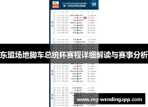 东盟场地脚车总统杯赛程详细解读与赛事分析 东盟场地脚车总统杯赛程详细解读与赛事分析