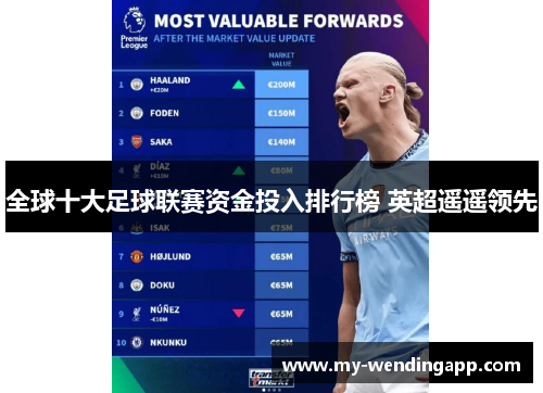 全球十大足球联赛资金投入排行榜 英超遥遥领先