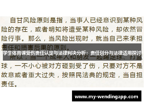 学生体育课受伤责任认定与法律判决分析：责任划分与法律适用探讨