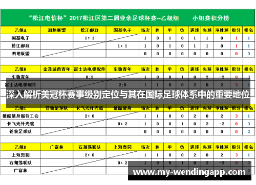 深入解析美冠杯赛事级别定位与其在国际足球体系中的重要地位 深入解析美冠杯赛事级别定位与其在国际足球体系中的重要地位